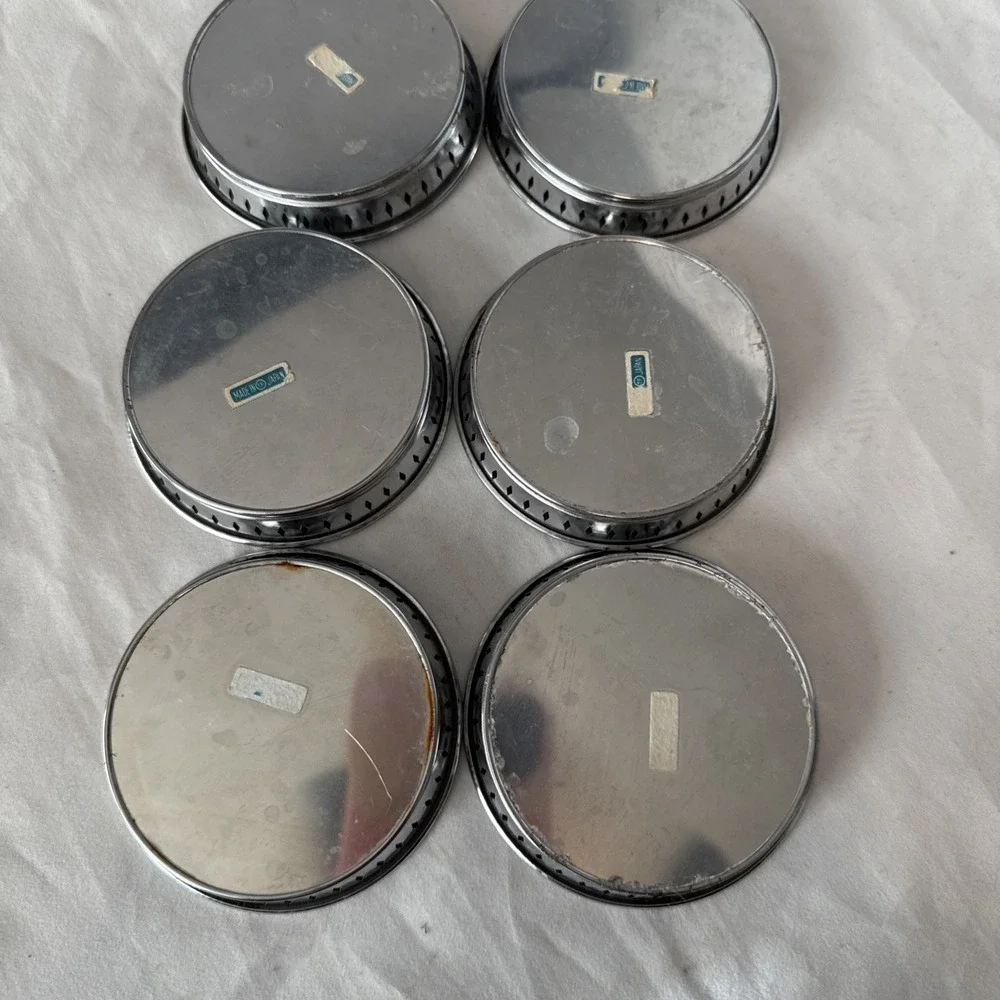 Vintage Hawaii Aloha Tin Metal Coasters Surfer Tiki Bar Man‎ Cave 3